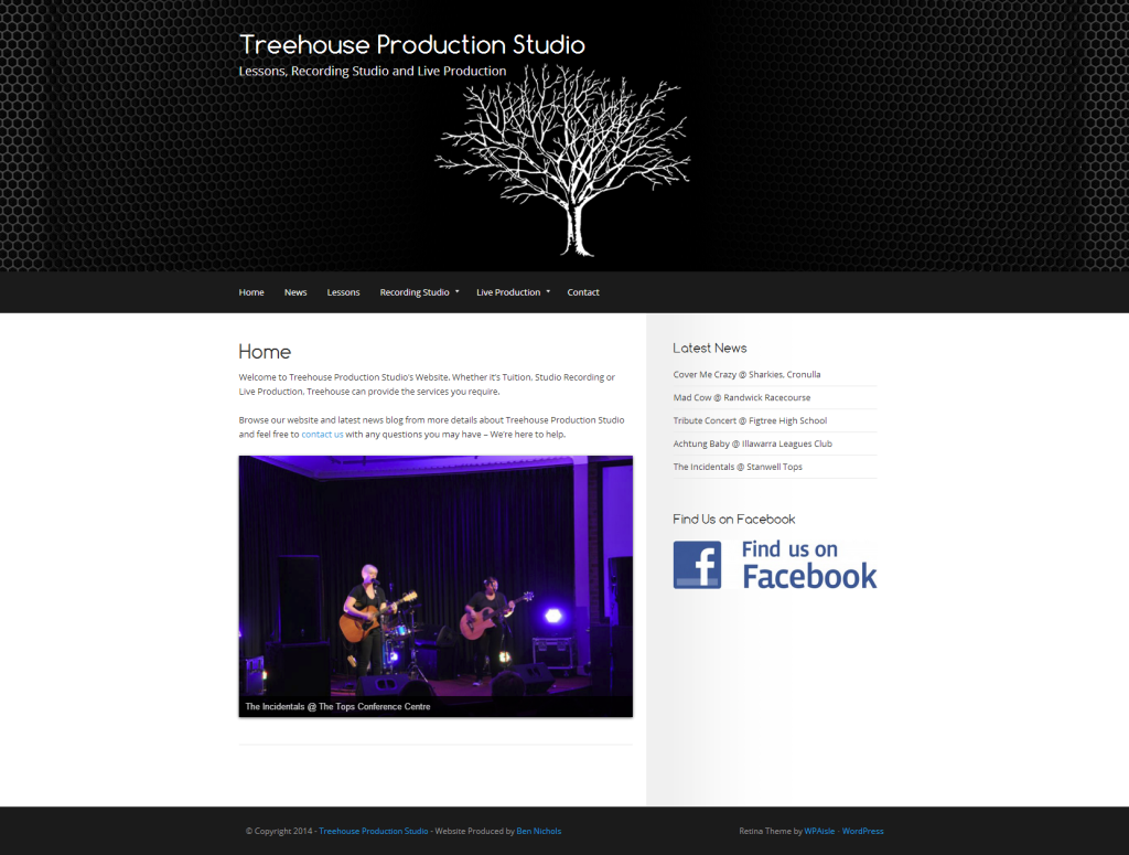 Treehouse Production Studio's Updated Website